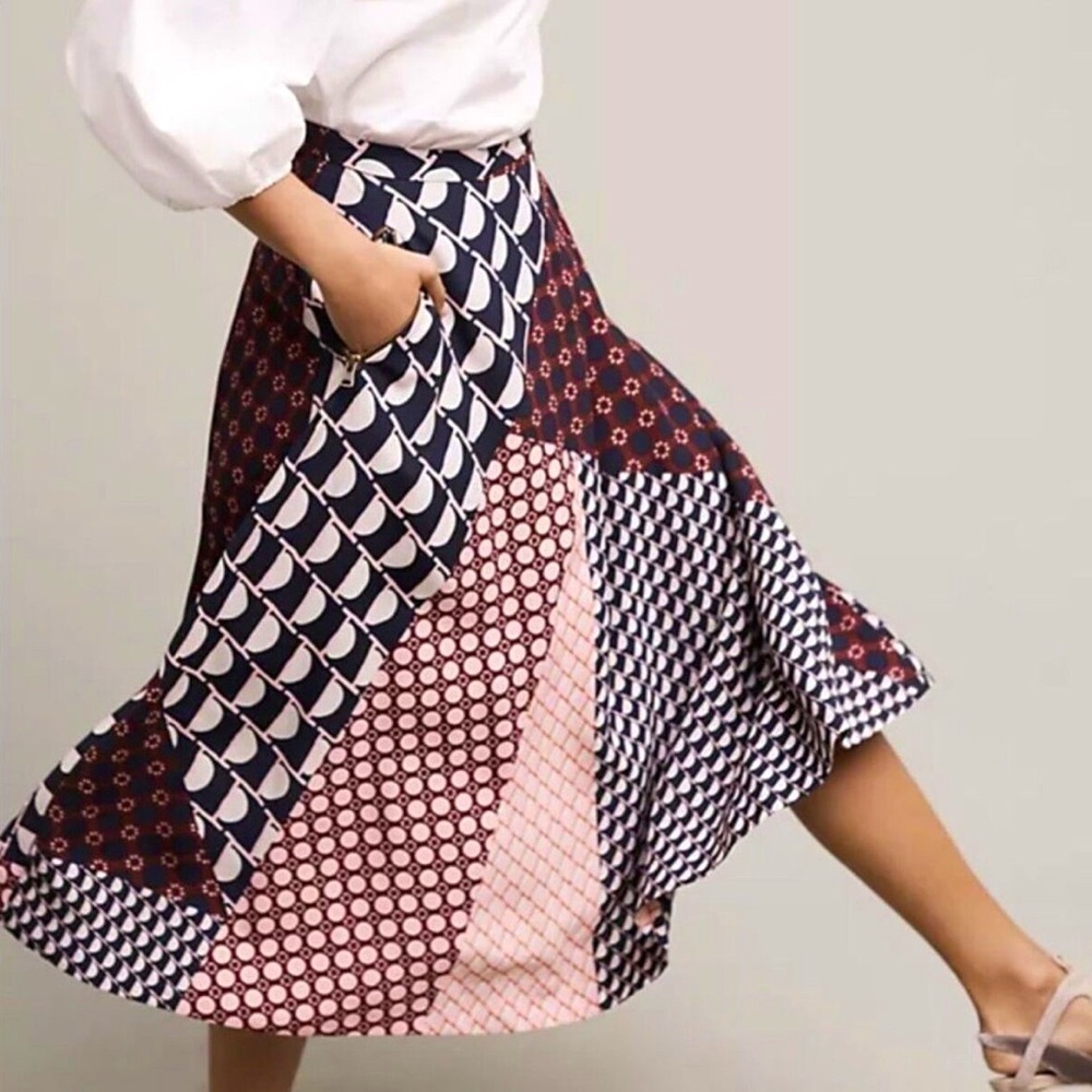 Anthropologie HD in Paris MIDI Skirt Size 12